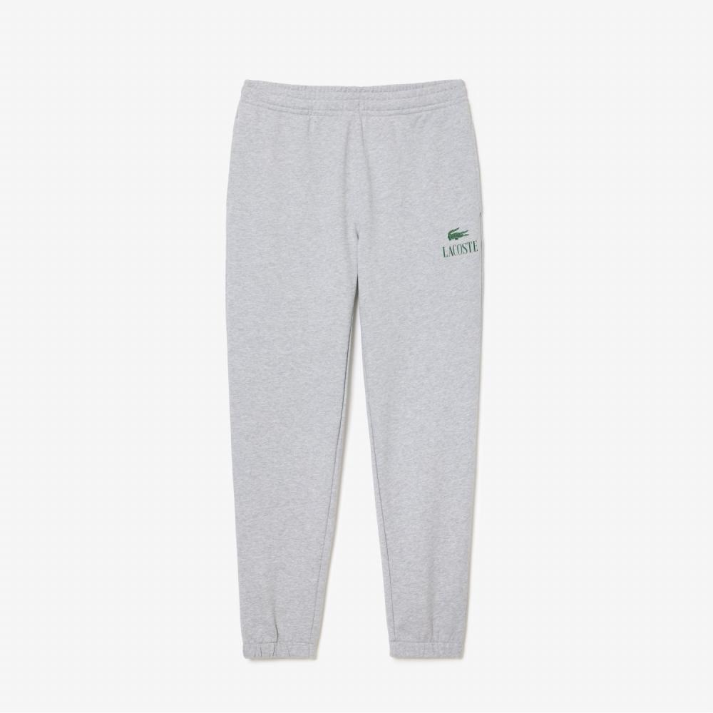 

LACOSTE Mens New Logo Point Jogger Pants Melange Gray