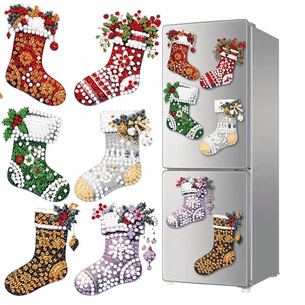 2D Flat Painting Fridge Magnets Soft Magnetic Art Magnets Xmas Refrigerator Decor