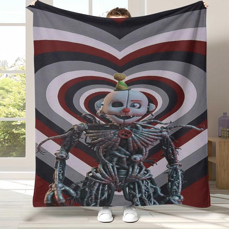 Coperta in Flanella Horror Freddy F-FNAF Games, Coperta in Peluche Calda Ultra Morbida per Casa Camera da Letto Letto Divano Ufficio Campeggio Picnic