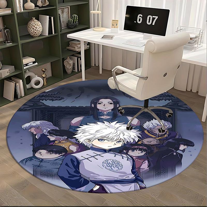 1pc Anime Cartoon Design Round Carpet - Office Chair Mat, Non-Slip Rug for Home Decor, Living Room, Bedroom, Game Room & Dormitory (Seasonal Gift, Sui