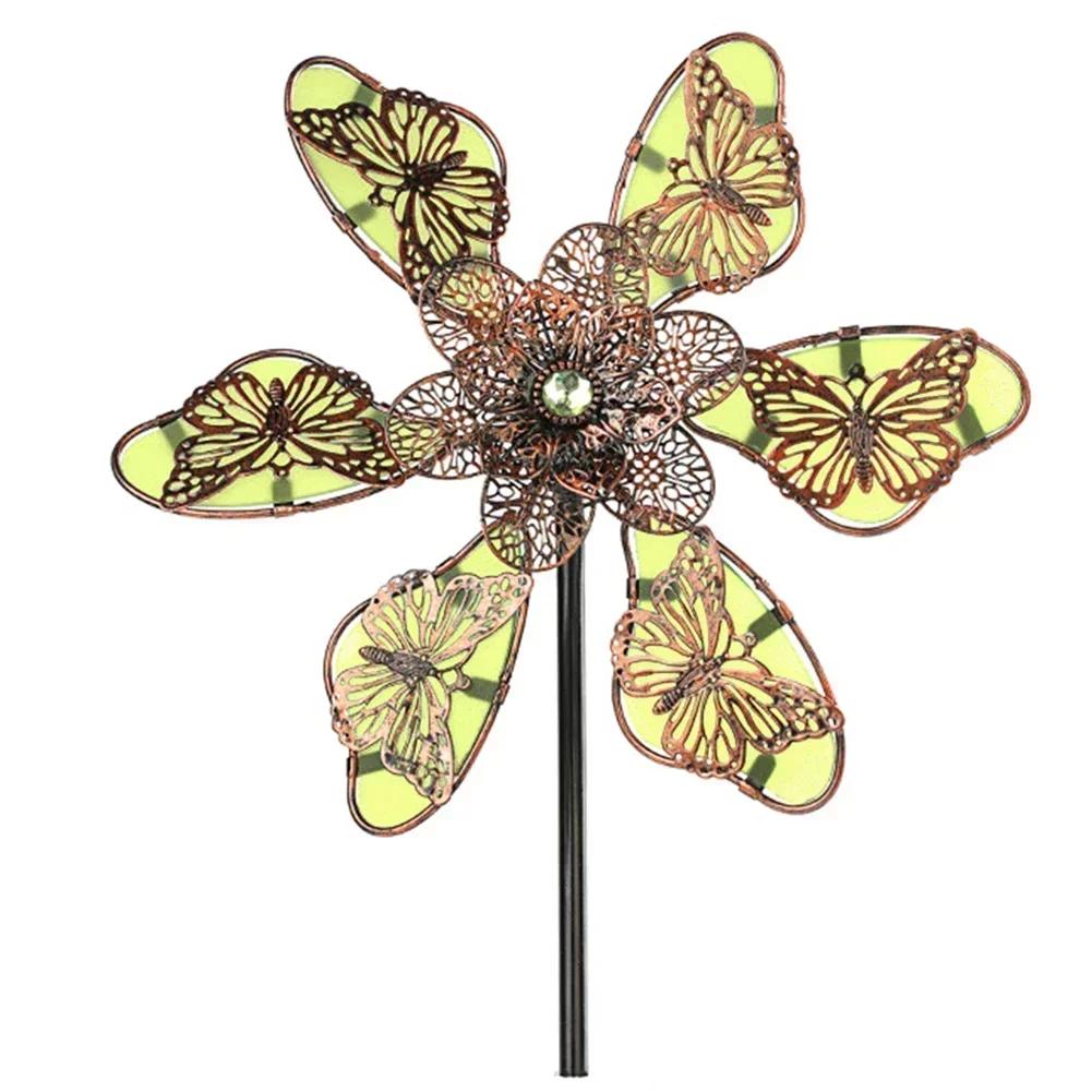 Wind Spinner Windmill Butterfly Windmill Garden Yard High Quality Lawn Fluorescent Garden Decoration Practical