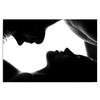 Canvas Print, Kiss Love Couple Black and White