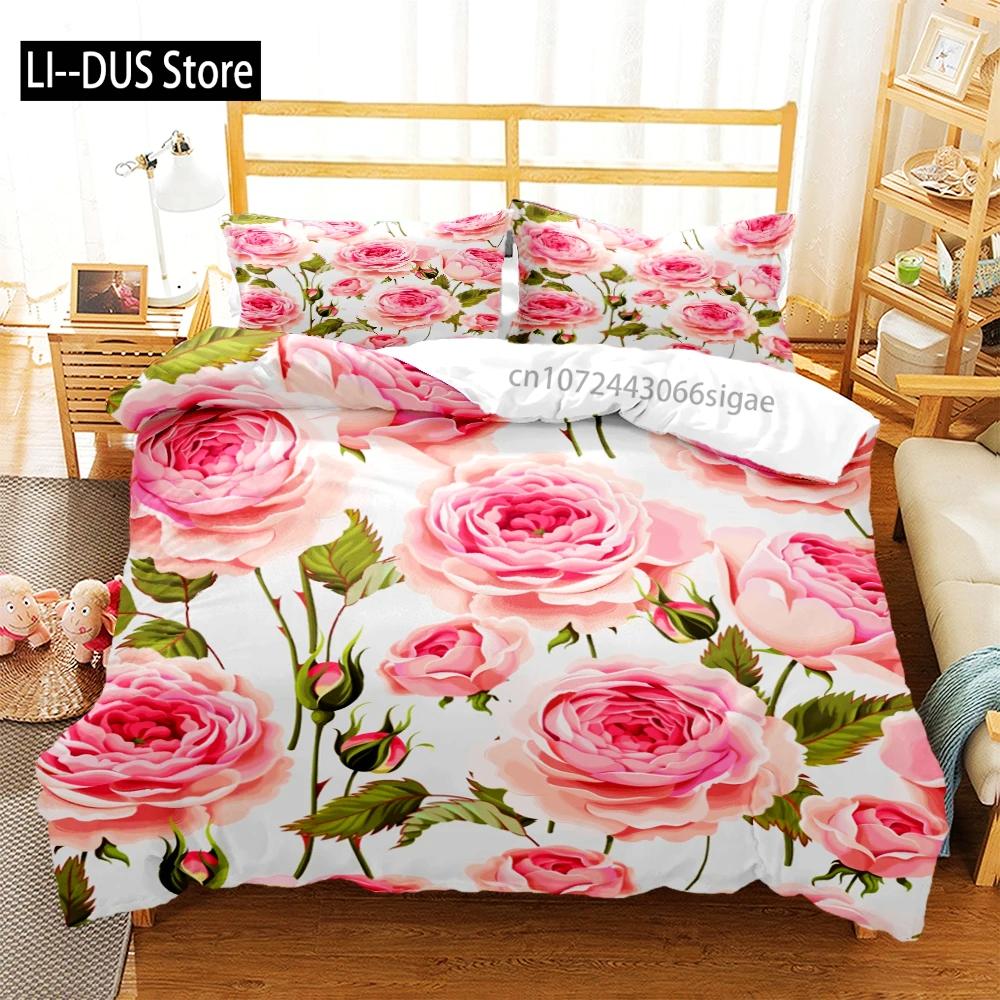 

Comforter Rose Flower Butterfly Art Print Three Piece Bedding Set Fashion Children Or Adults For Beds S S Bedding Set Comforter (quilt)-EU Single(135*200cm)3pcs
