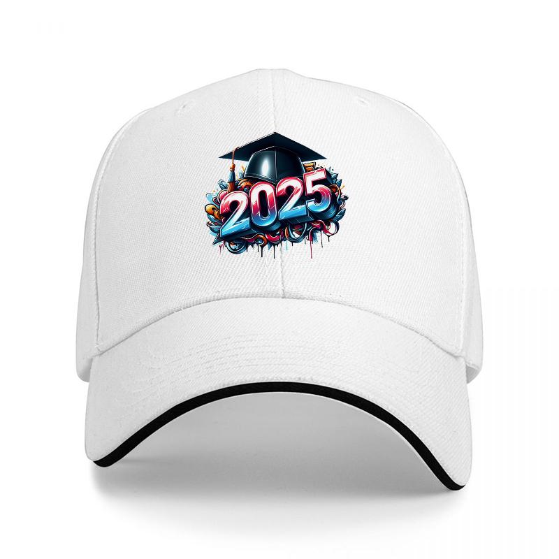 Graduation Cap Baseball Hat with Colorful Design and Diploma Motif for College Celebration and Graduation Party Wear