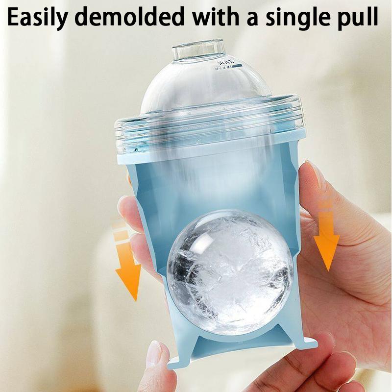 2026New Portable Foldable Ice Ball Cup With Built-In Straw Food-Grade Silicone Ice Maker Mold Summer Outdoor Travel Tumbler
