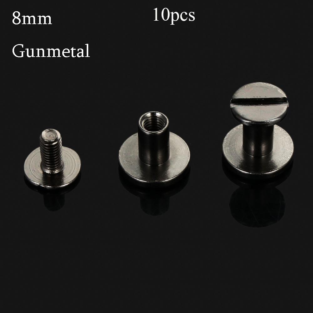 10 pcs 5/6.5/8mm Luggage Craft Clothes/Bag/Shoes Brass Nail Strap Rivets Screw Solid Nail Bolt Leather Craft Round Head Screws