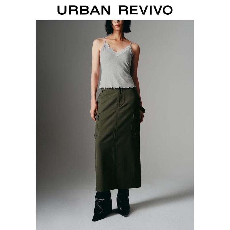 UR Women s Casual Asymmetric Pocket Long Straight Skirt S