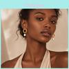 Geometric Pearl Drop Earrings With Gold Finish For Women Fashion Jewelry