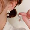 S925 Silver Needle Pearl Flower Earrings: Elegant, Luxury Niche Design for Summer