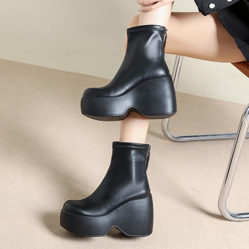 Обувь для женщин 2024 зимние теплые женские сапоги удобные черные высокие сапоги — фото 3