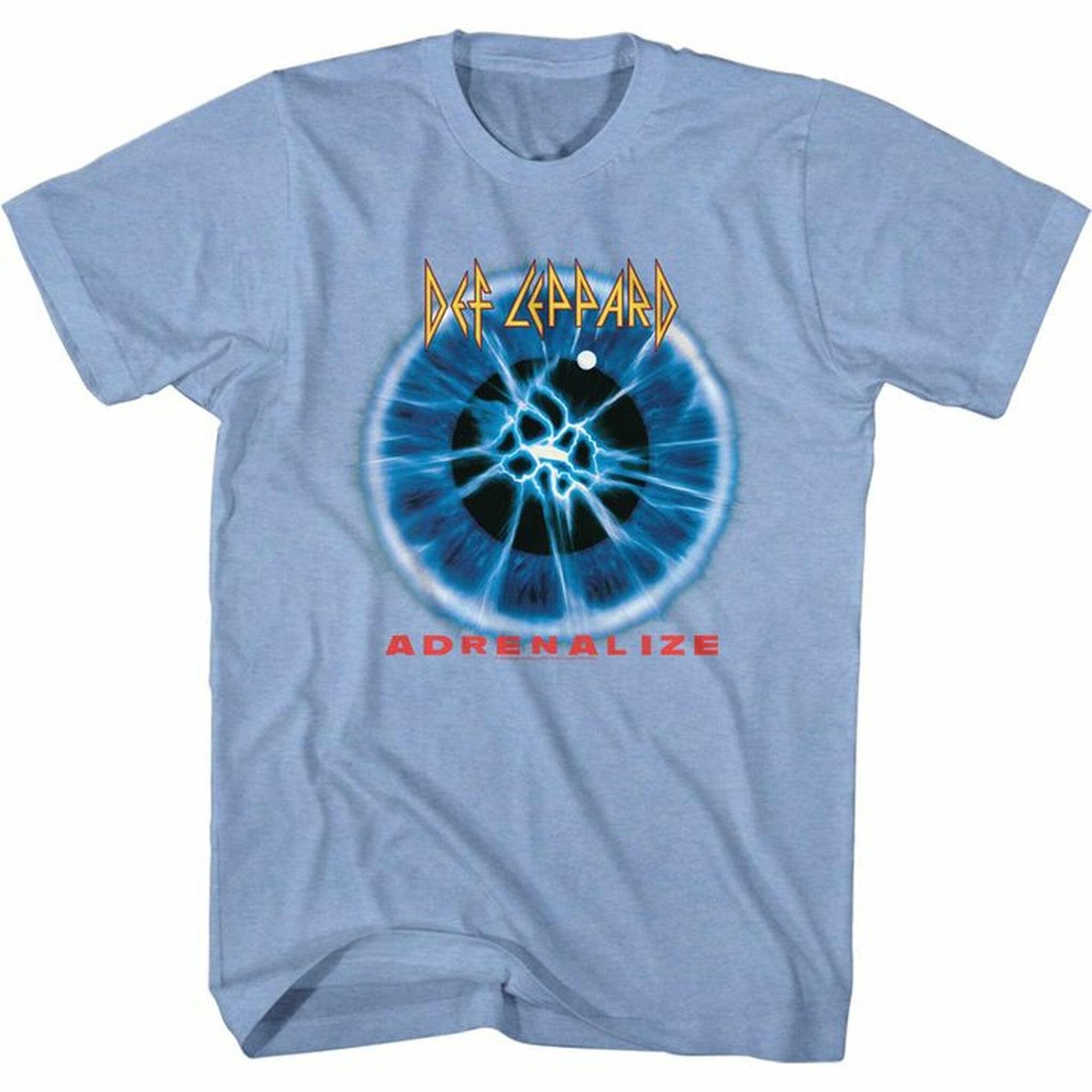 Def Leppard Adrenalize Album Light Blue Heather Adult T-Shirt S