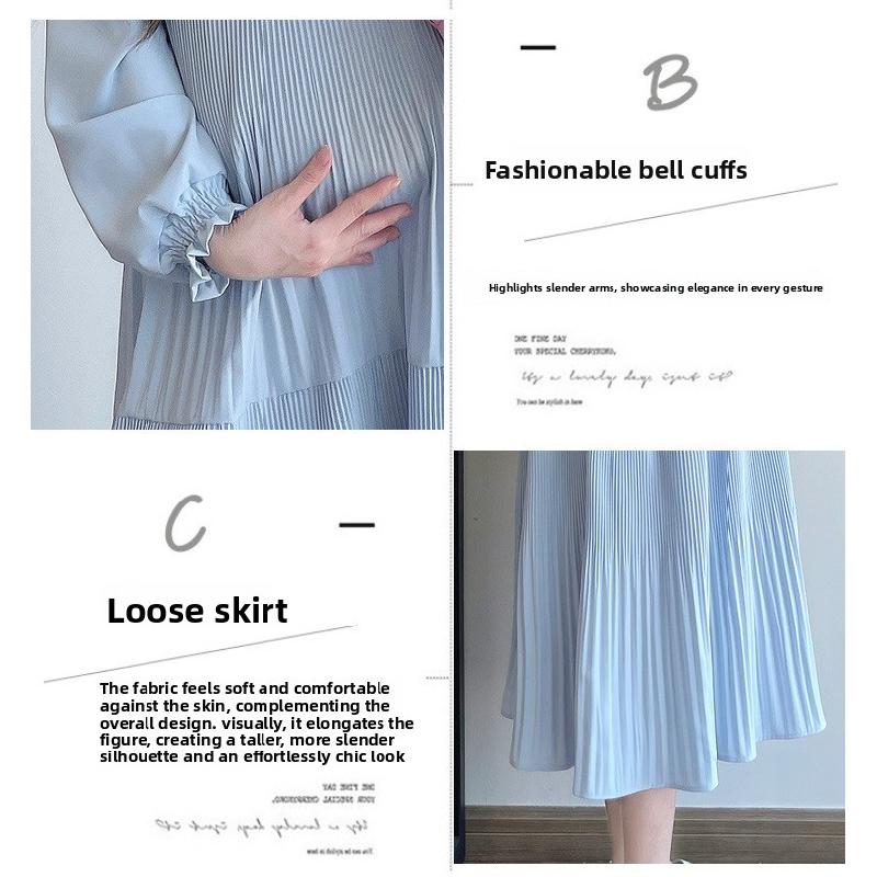 Maternity Dress Spring Autumn 2026 New Fashionable Loose Belly-Covering Shirt Dress Spring Maternity Dress