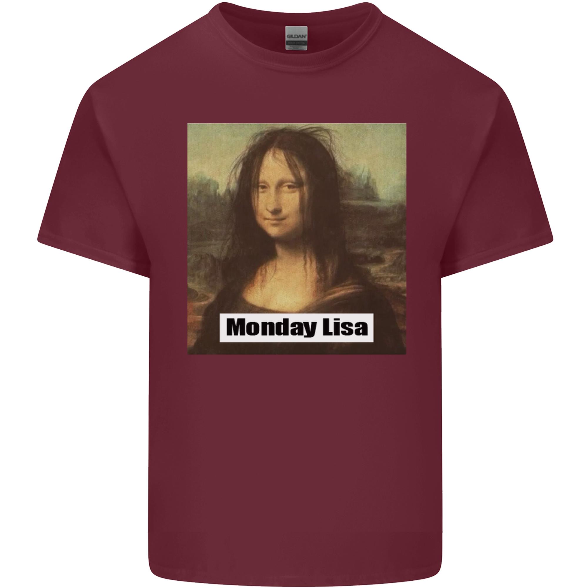 Mona Lisa Parody Monday Lisa Unisexs Light Cotton TShirt S