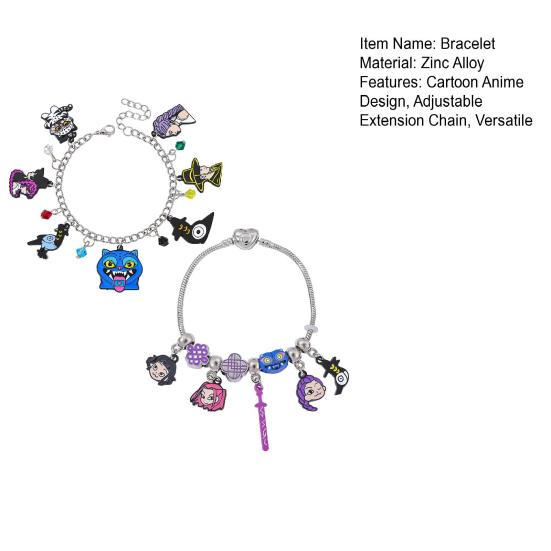 2 st Flickarmband Tecknad Anime Berlock Zinklegering Ormkedja Armband Gotisk Fantasy Hänge Cosplay Smycken Gåva