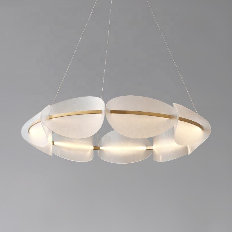 

Скандинавский светодиодный подвесной светильник, современное украшение дома, подвесной светильник, декор комнаты, спальня, гостиная, акриловая роскошная цветочная люстра 600MM белый