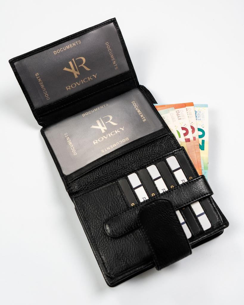 Women's Leather Wallet R-D1503-NCD-BL-8398 Black