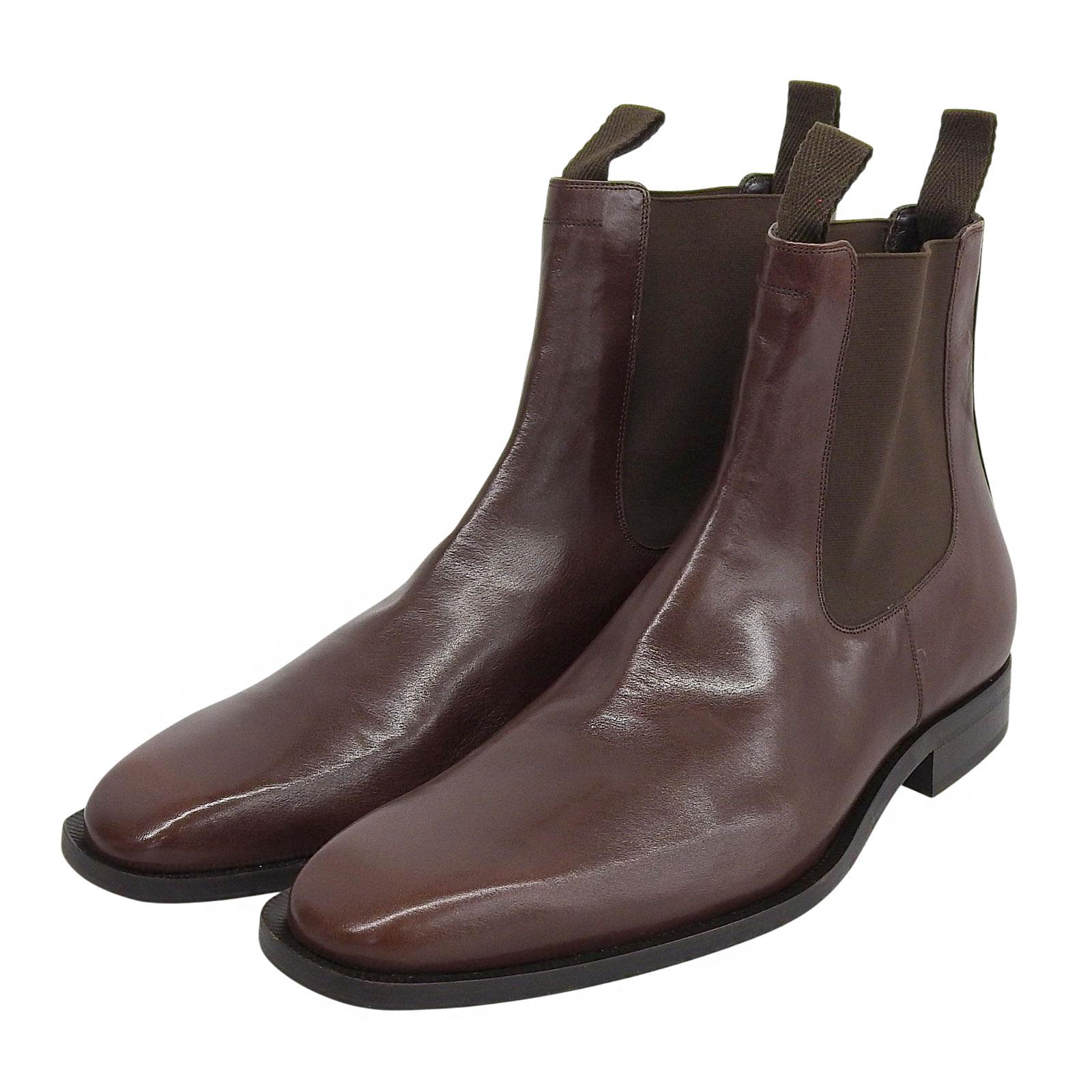 Excellent BALLY Ankle boots MALDO Side gore boots Brown leather mens 7.5 Used