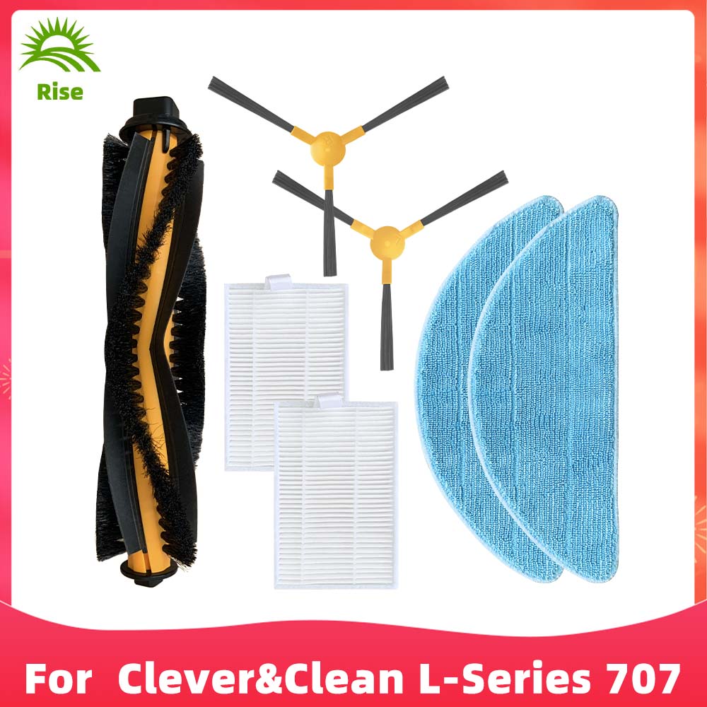 Fit For Clever and Clean L-Series 707 Robot Vacuums Roller Side Brush Hepa Filter Mop Cloths Spare Part Accessory Replacement
