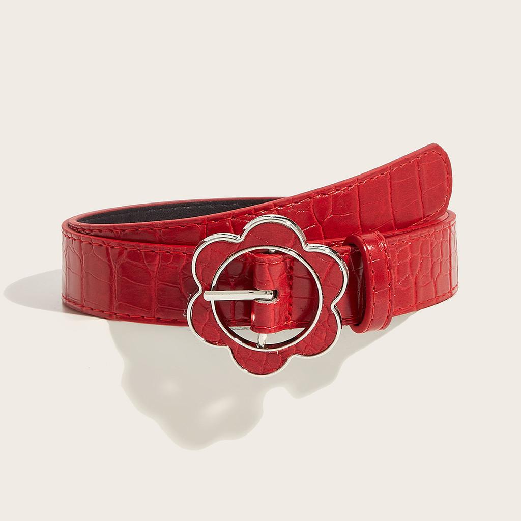 

Style Pu Leather Belt With Metal Clasp For Hip Hop Fashion And Casual Wear красный