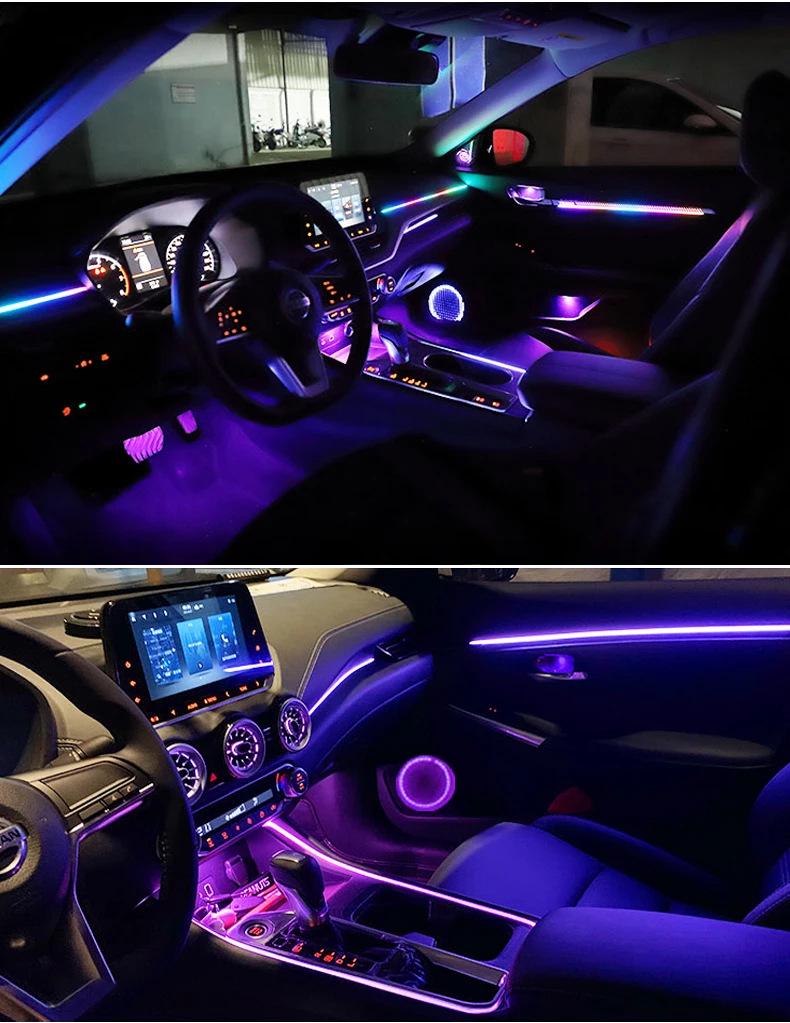 Colorful Car Interior LED Ambient Light: Flowing Acrylic Light Strip for Dashboard