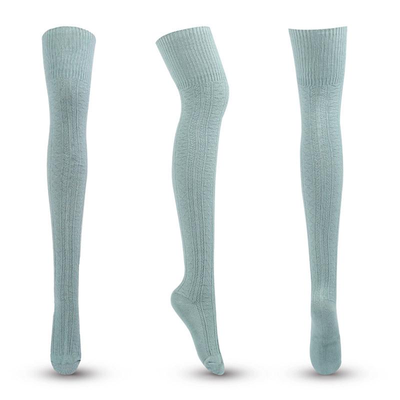 Women Thigh High Socks Extra Long Cotton Knit Warm Thick Tall Long Boot Stockings Leg Warmers Winter Fashion GZW