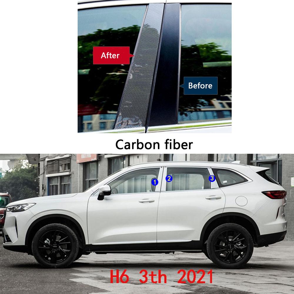 Car TPU/Glossy Mirror Pillar Post Cover Great Wall HAVAL H6 2011 2012 2013- Door Trim Window Molding Sticker Accessories