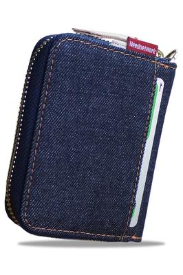 [NeedNetwork] Japanese Denim Card Case, Skimming Prevention, Large Capacity, Accordion-Style Credit Card Case, Indigo Blue