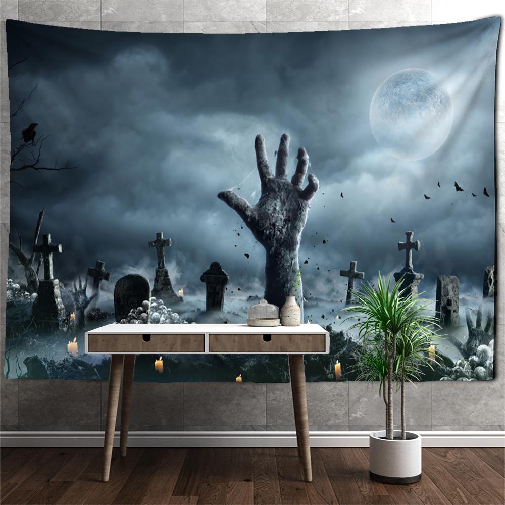 Horror Wizard Guitar Tapestry Wall Hanging Psychedelic Witchcraft Tapiz Art Residence Dormitory Decor