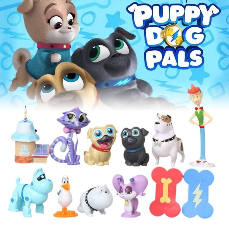 Puppy Pals Dog Figurine Cartoon Animals Cake Ornament 12pcs Xmas Decorate Gift