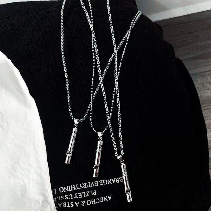 1Pc Whistle Necklace Alloy Loud Durable Outdoor Sounded Survive Tool Hiking Camping And Adventure Sports Survival Gear