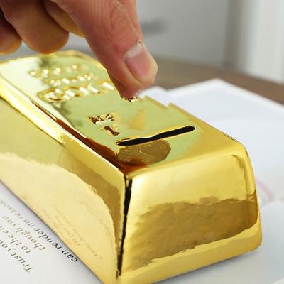 Kreativní umělá zlatá cihla Zlatá cihla Dekorativní zlatá cihla Pokladnička Banka na mince Prasátko Pouzdro na mince