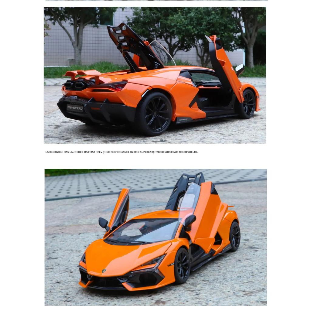 1/18 Lamborghini Revuelto Superca Alloy Model Car Toy Diecasts Metal Casting Sound and Light Car Toy for Children Vehicle