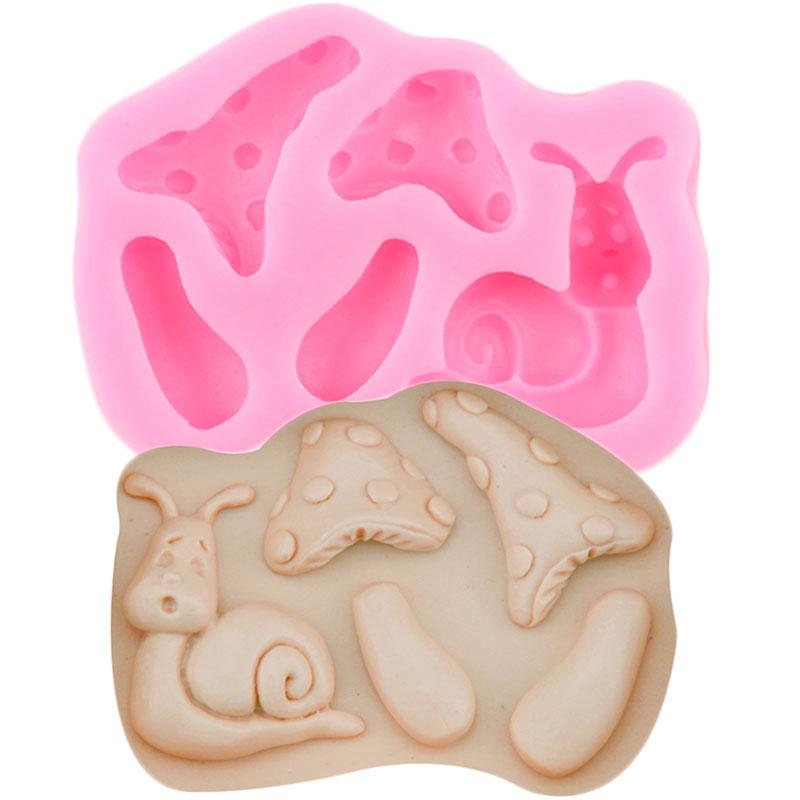 Soppsjokoladeform Soppsilikonformer Kakepyntverktøy Cupcake Topper Godteri Sjokoladegummipastaformer