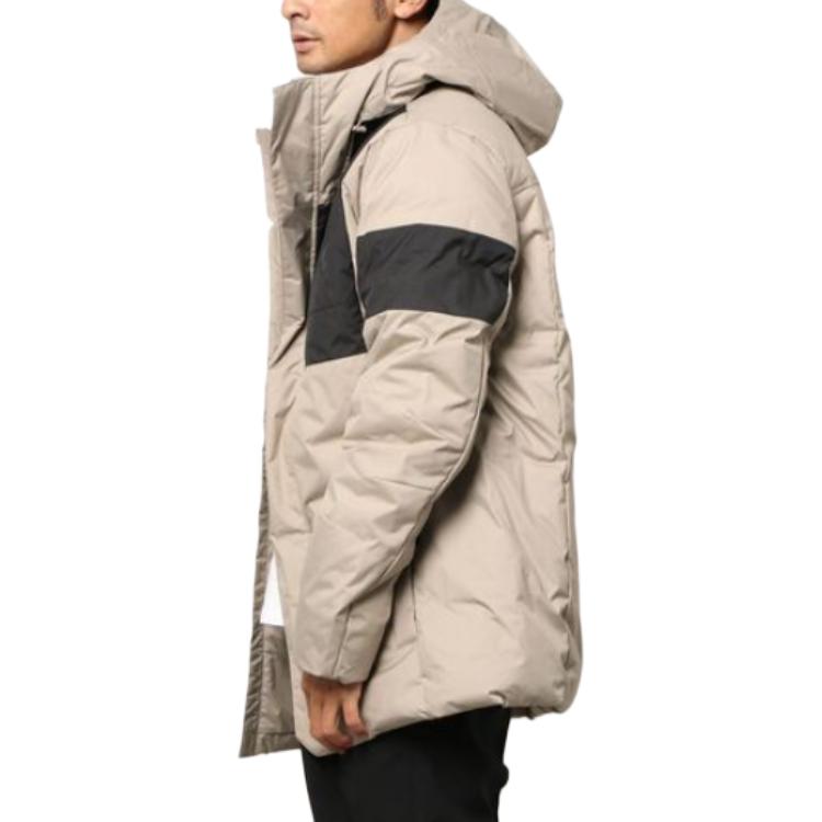 Puma Logo Print Pattern Spliced Zipper Down Jacket Men Outerwear Light-Brown 848286-40