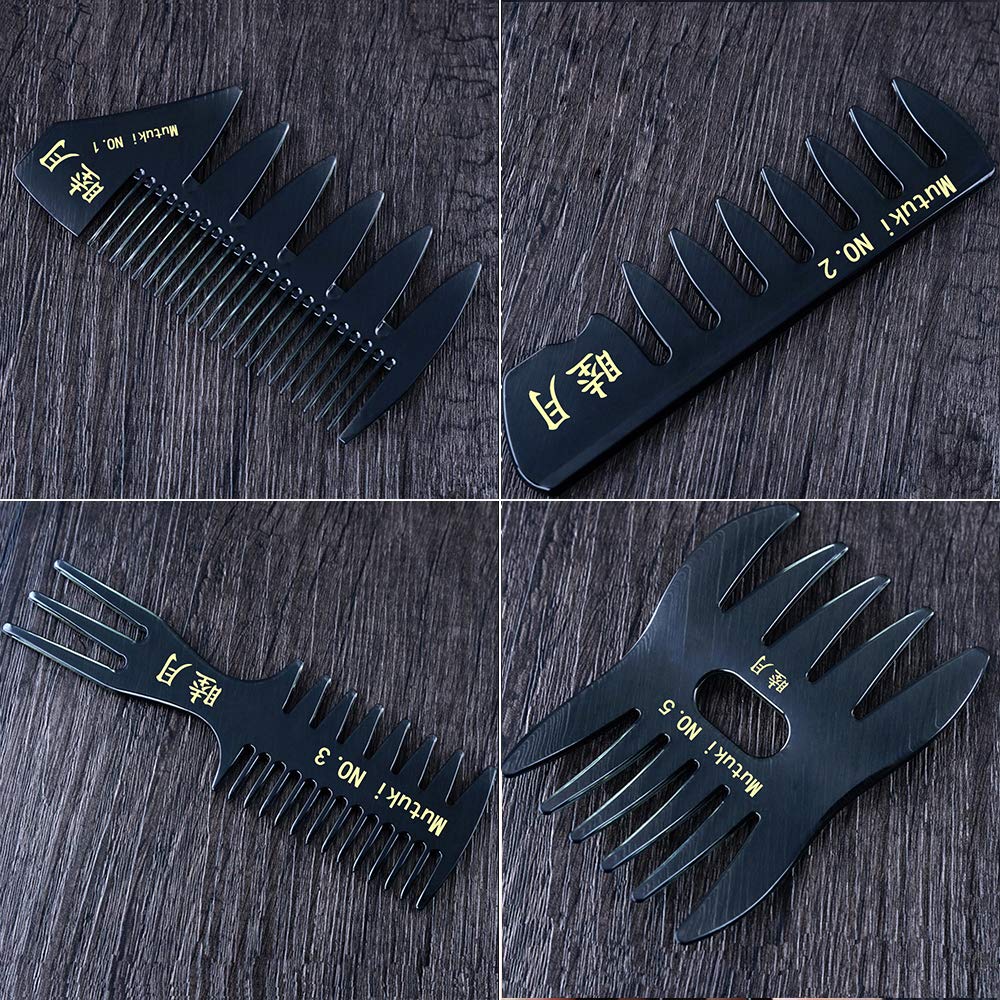 Mutuki Popular Styling Set of For Barbers and Hair Men's Comb, Comb, 5, Anti-Static, Unisex, Salons, Kusi-03