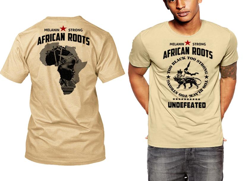 African Roots men s t-shirt black history month Huey P. Newton MLK Malcolm X M