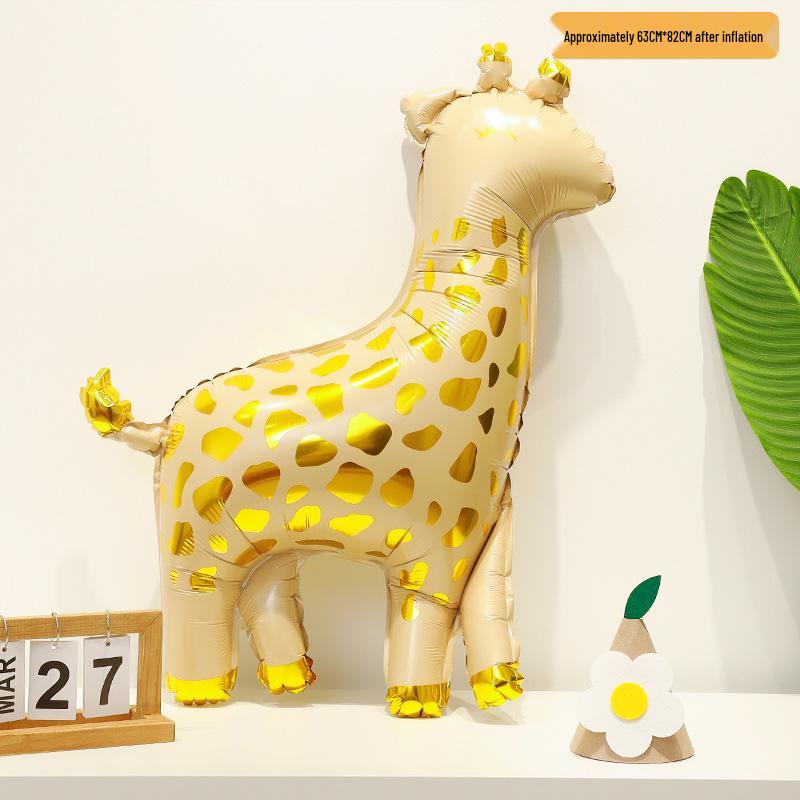 Baby Birthday & Back-to-School Cartoon Animal Balloons for Kids' Party - Giraffe & Elephant Theme