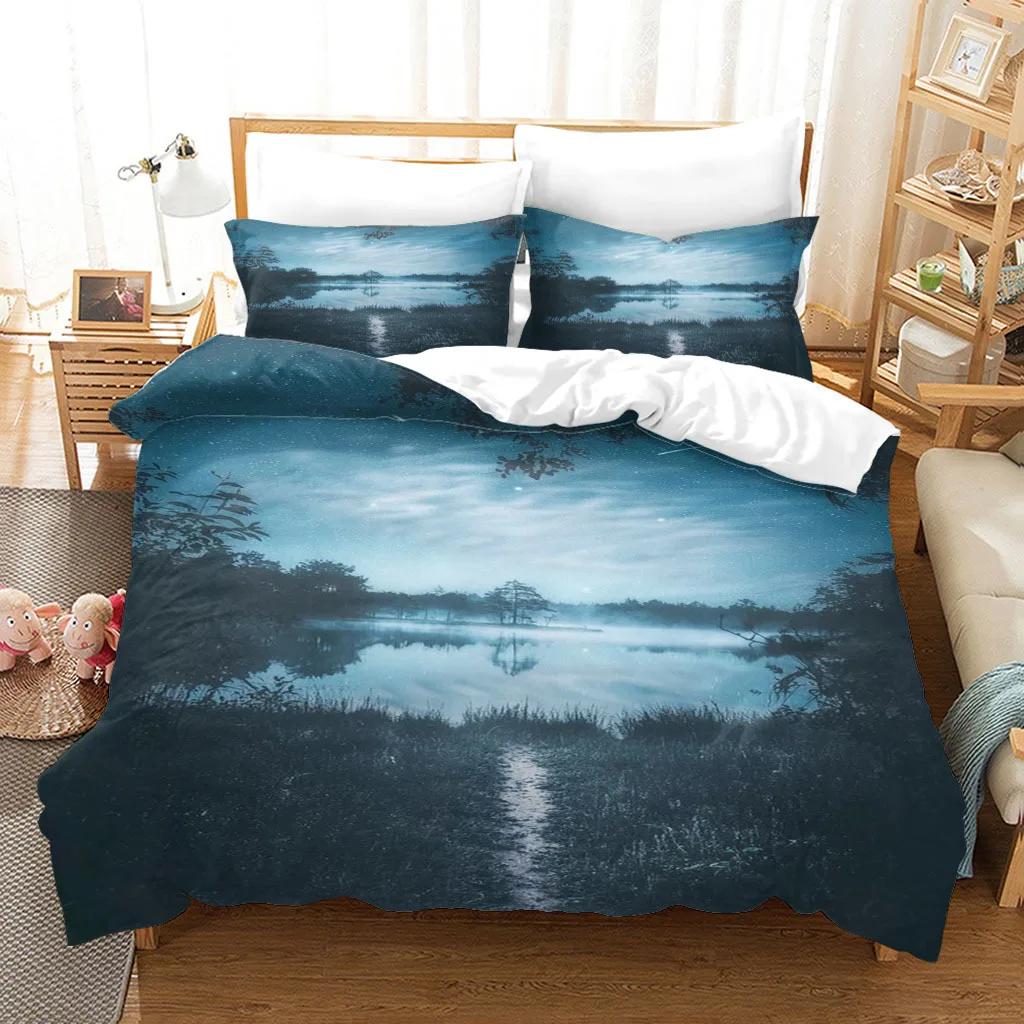 Natural Scenery Art Duvet Cover Set King/Queen Size Desert Landscape Soft Bedding Set for Teens Adults Polyester Quilt Cover