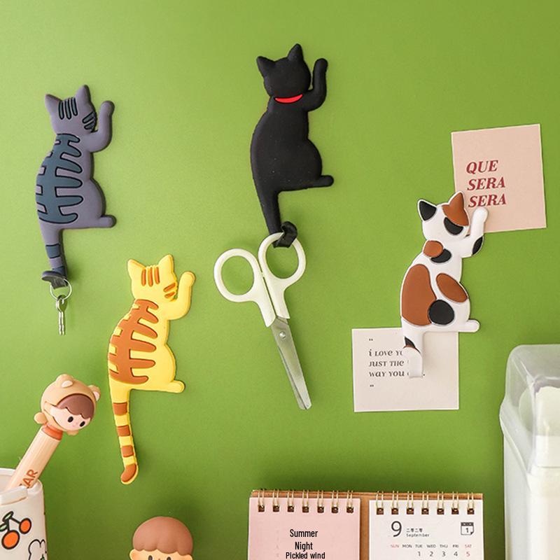 Strong Magnetic Cat Tail Fridge Magnet Hook - Creative Japanese Cartoon Design