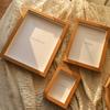 19*26.5cm Wood Photo Frame With Printing And Photo Printing Function; 3D Hollow-out Frame