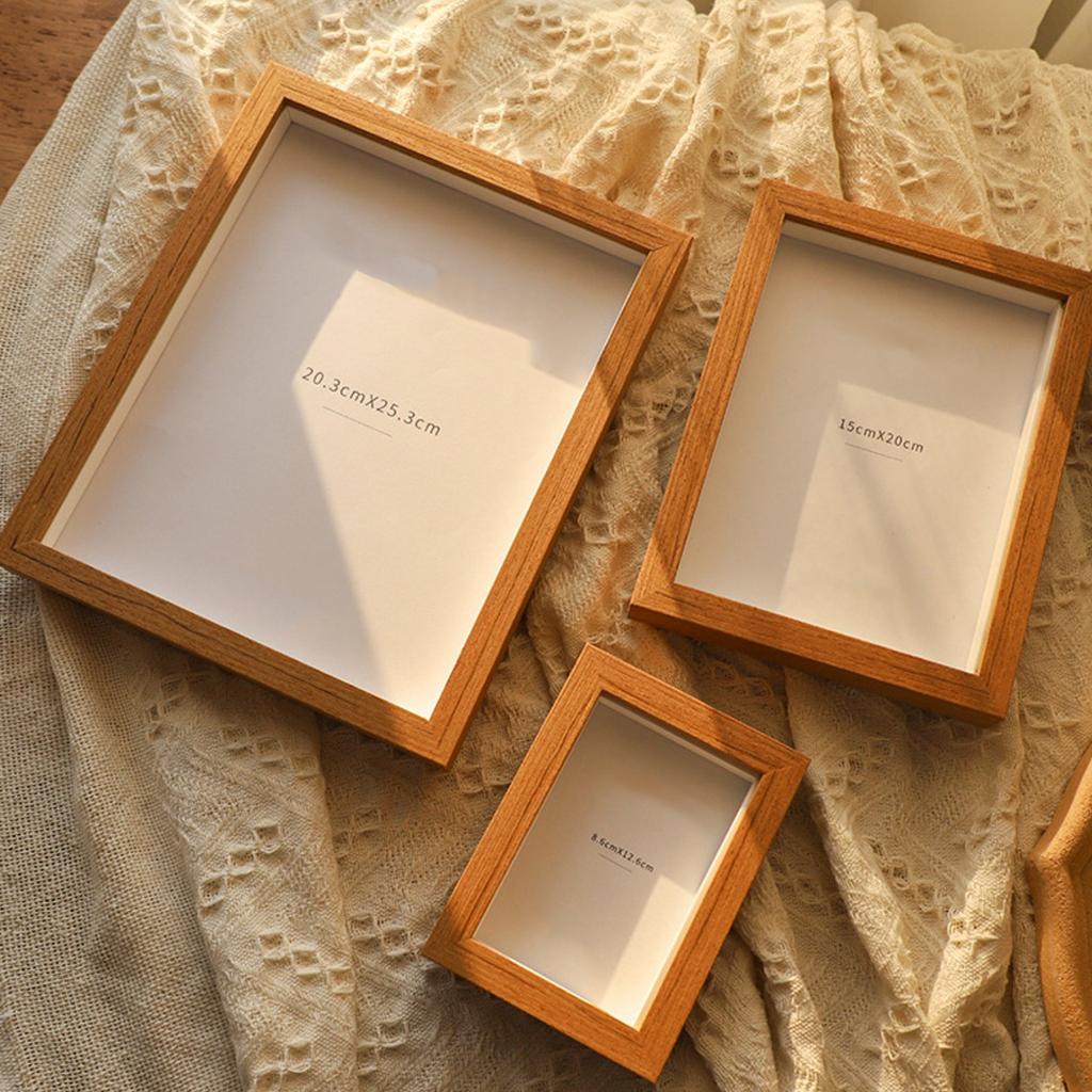 19*26.5cm Wood Photo Frame With Printing And Photo Printing Function; 3D Hollow-out Frame