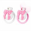 Pink Bow Chastity Cages Sissy Gay Two-tone Craft Chastity Locks Male Locks Pseudo Sissy Chastity Device Escape-proof Cheat-proof