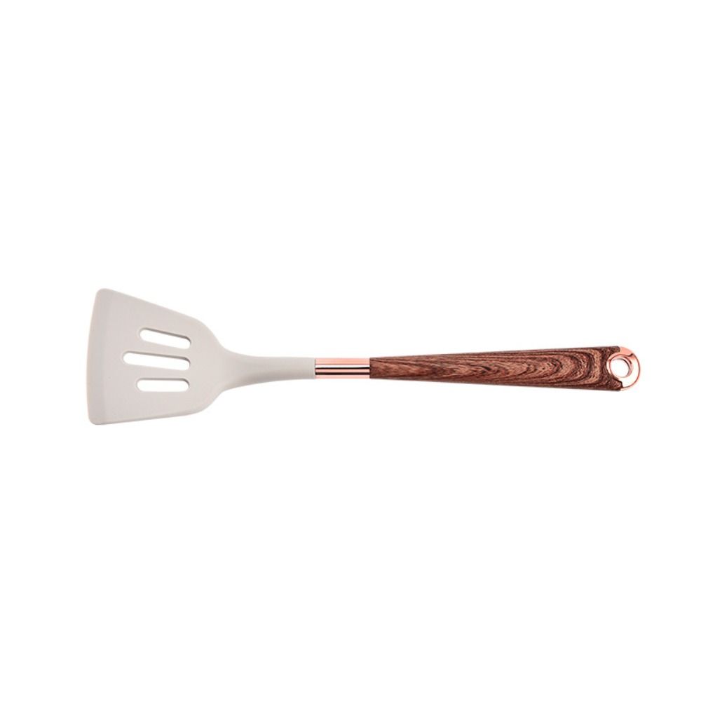 Long Wooden Handle Cooking Tool Set Silicone Spatula Tools Frying Spatula  Kitchen Utensils