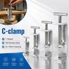 1pc 304 Stainless Steel C-clamp Adjustable T-Shaped Square Clamp Sturdy 20-100mm Opening Fixed Holder Clip Hardware Fasteners