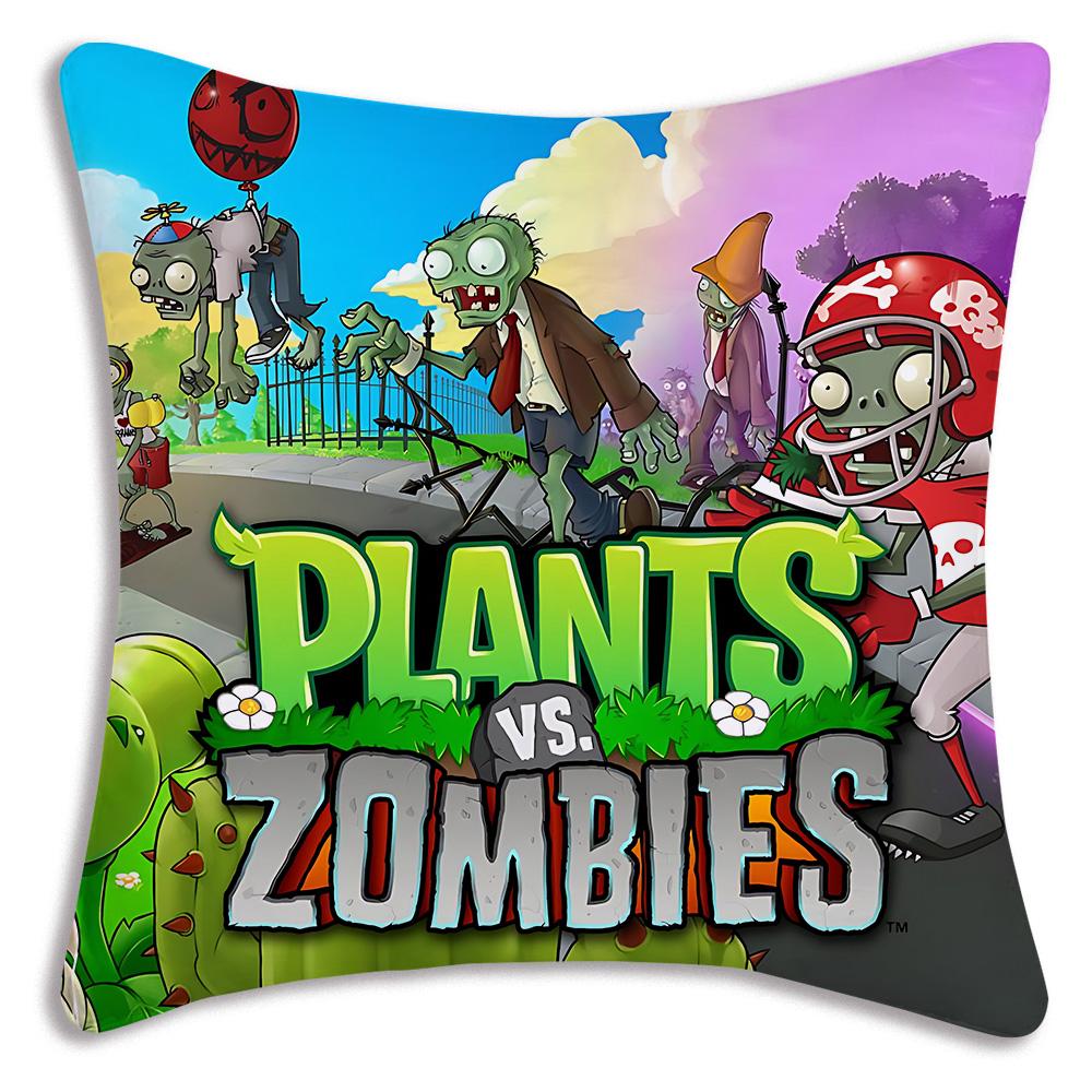 Game For Plantss Vs. Z-Zombies Pillow Covers Cartoon Sofa Decorative Home Double-sided Printing Short Plush Cute Cushion Cover