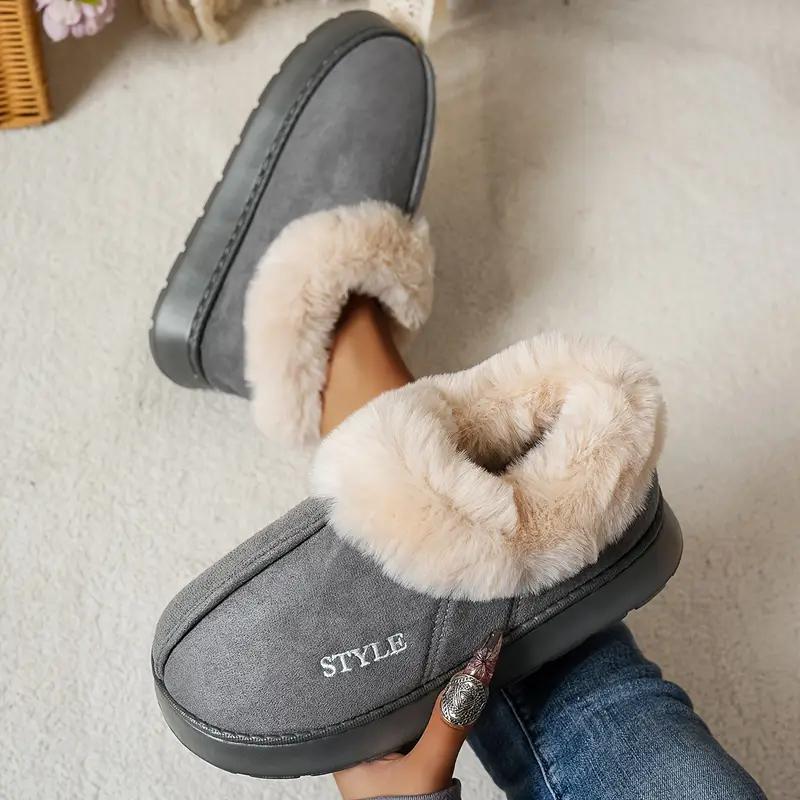 Couple's Luxury Comfortable Warm Fleece Lined Winter Slippers - Elegant, Warm, and Comfortable Thick Sole Indoor