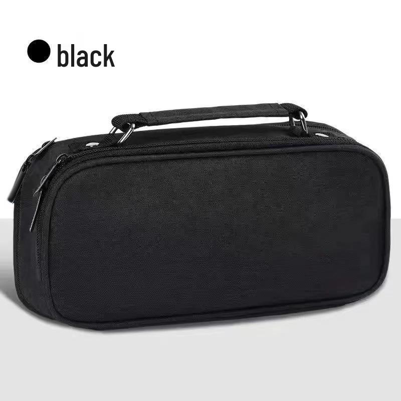 Large Capacity Double Zipper Canvas Pencil Case - Simple, Portable, Double Layer for Junior High Students