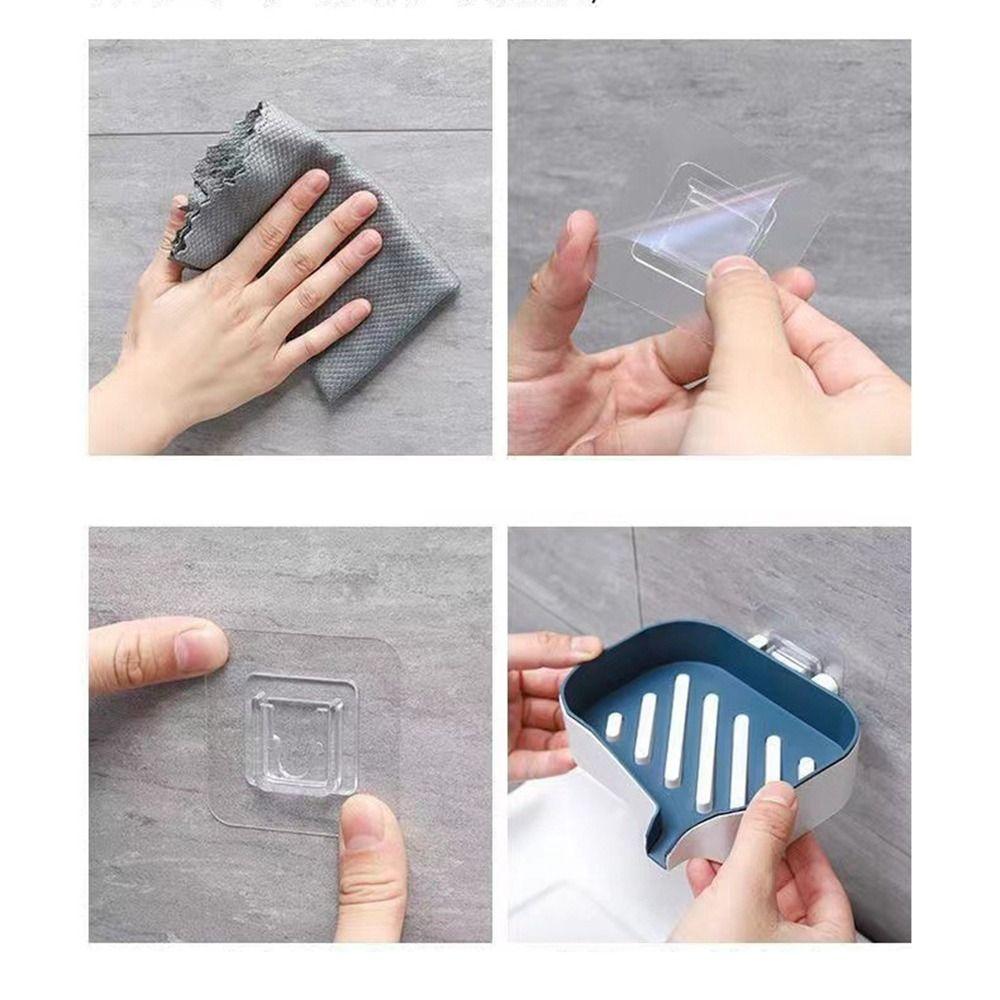 Plastic Drain Soap Dish Holder Wall-mounted Soap Box Creative Draining Soap Storage Rack  Bathroom