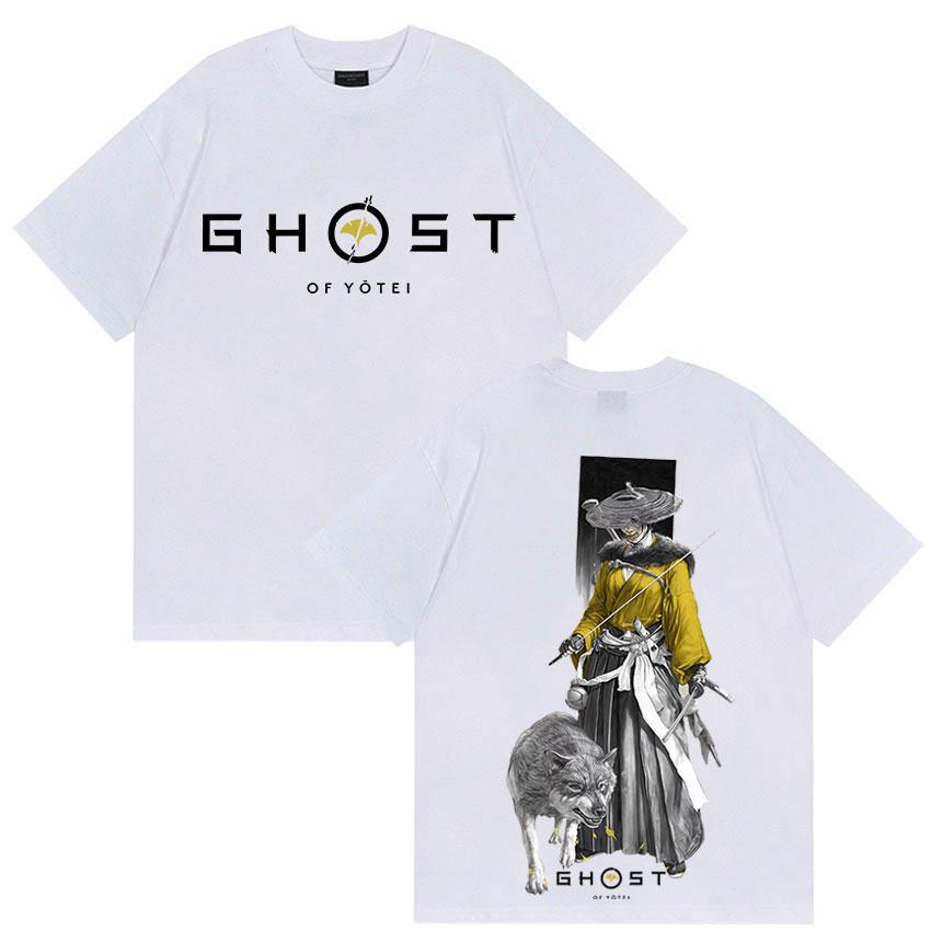 Japanese Game Ghost of Yotei Graphic cotton men shirt ukiyoe style ONeck Short Sleeve womens fashion Springsummer Tshirt