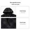 Caizi Men's Hooded Slim Fit Plaid Wool Blend Overcoat
